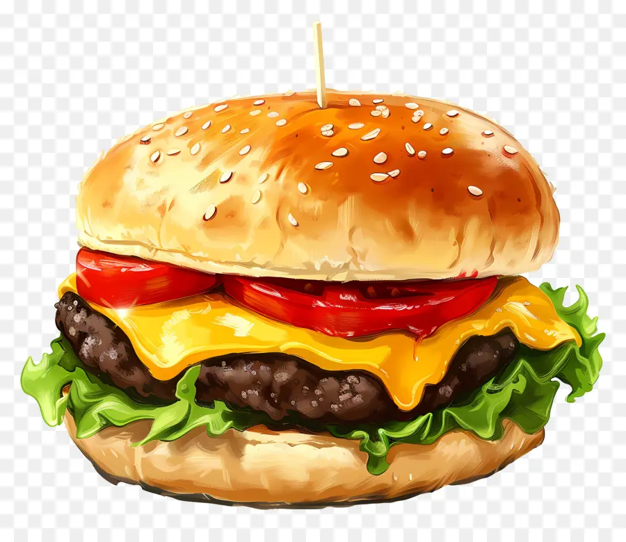 Cheeseburger，Hamburger PNG