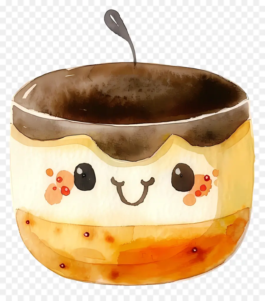 Kawaii Puding，çikolatalı Kek PNG