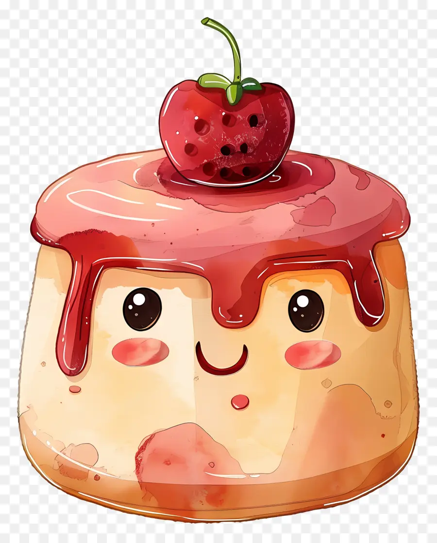 Kawaii Puding，Suluboya Resim PNG