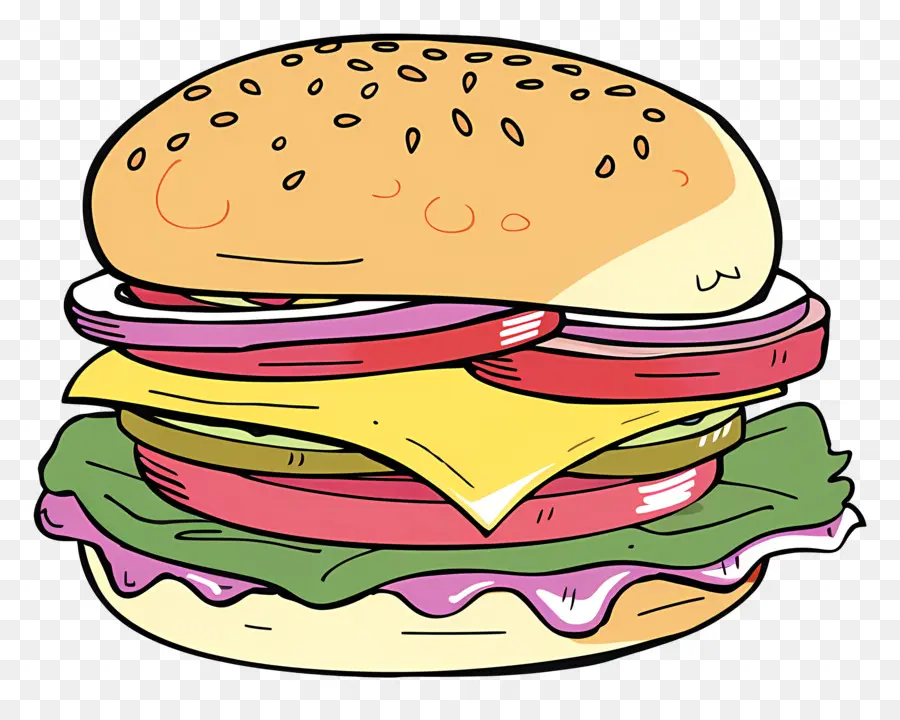 Doodle Burger，Hamburger PNG