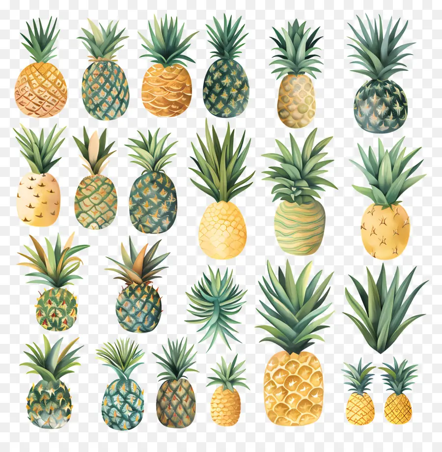 Ananas，Renkli Ananaslar PNG