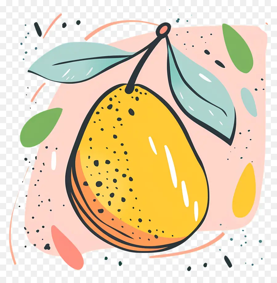 Doodle Mango，Sarı Meyve PNG