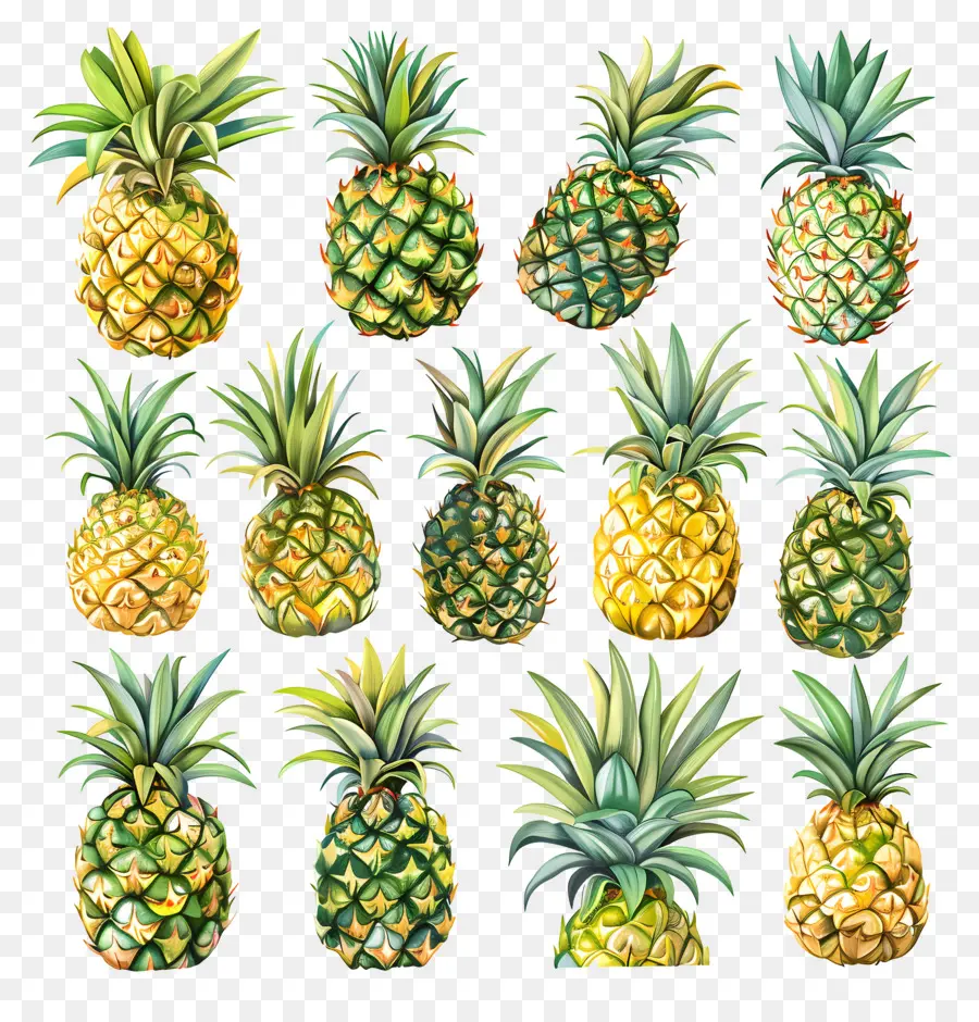 Ananas，Suluboya Ananas PNG