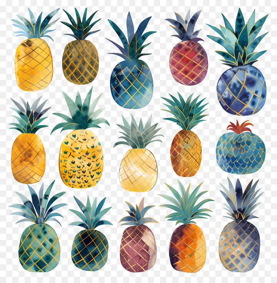 Ananas，Renkli Ananas PNG