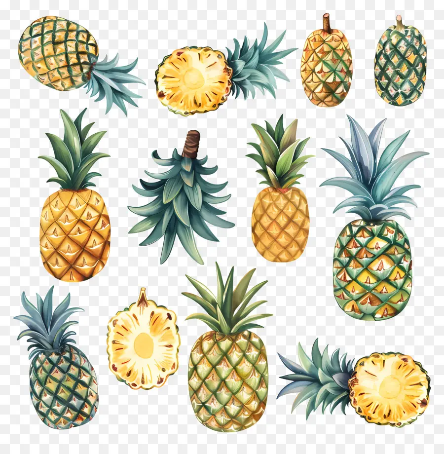 Ananas，Altın PNG