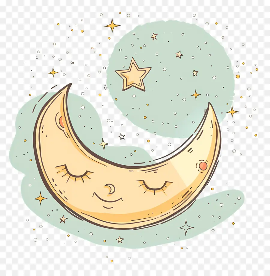 Doodle Moon，Hilal PNG