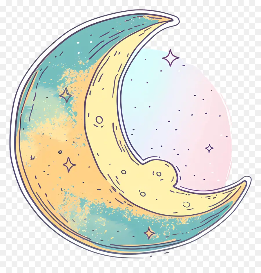 Doodle Moon，Ay PNG