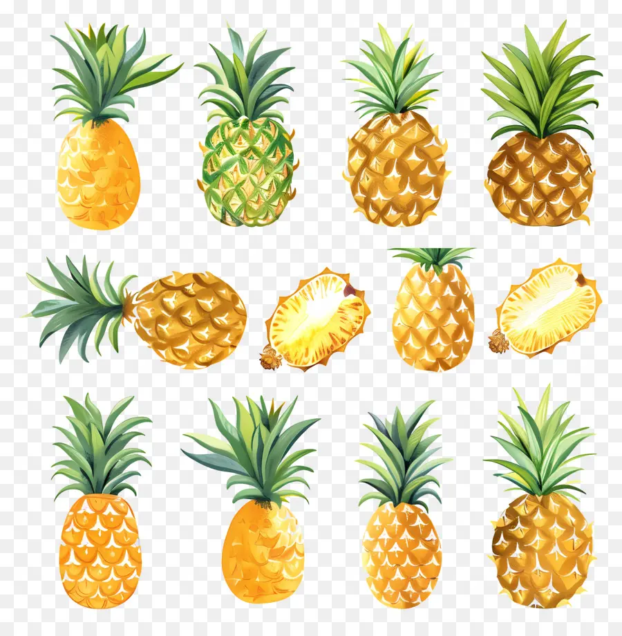 Ananas，Suluboya çizimler PNG