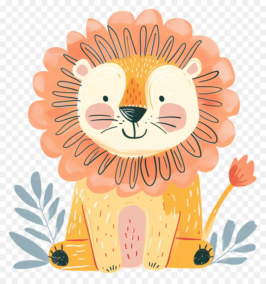 Doodle Aslan，Karikatür Aslan PNG