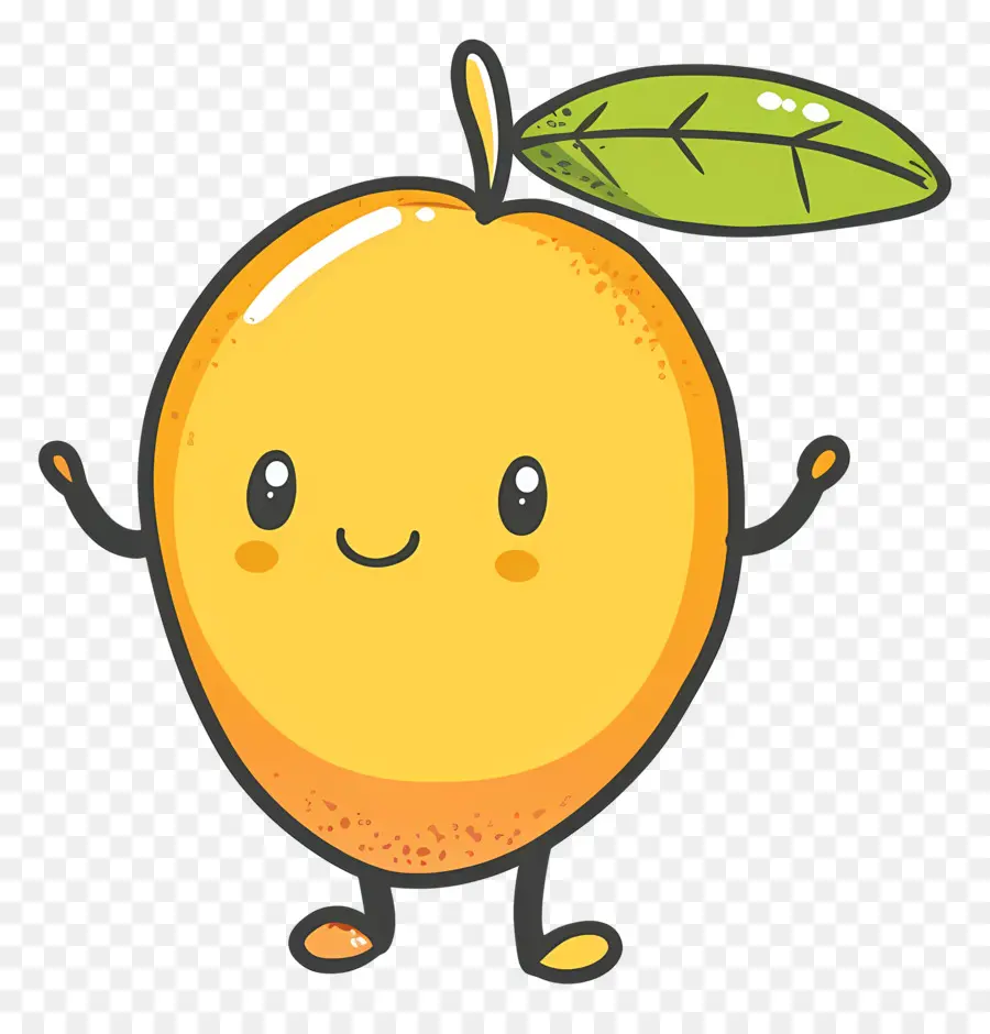 Doodle Mango，Karikatür Turuncu PNG