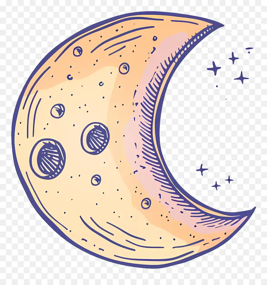 Doodle Moon，Ay PNG