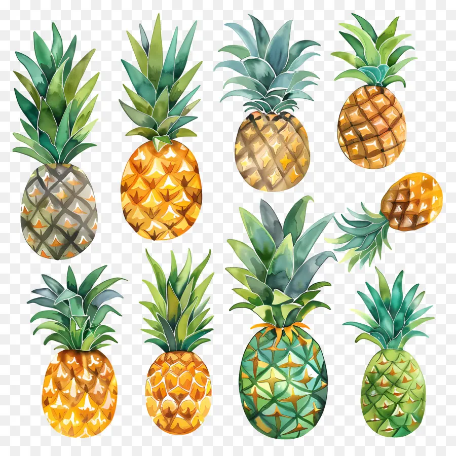 Ananas，Suluboya PNG