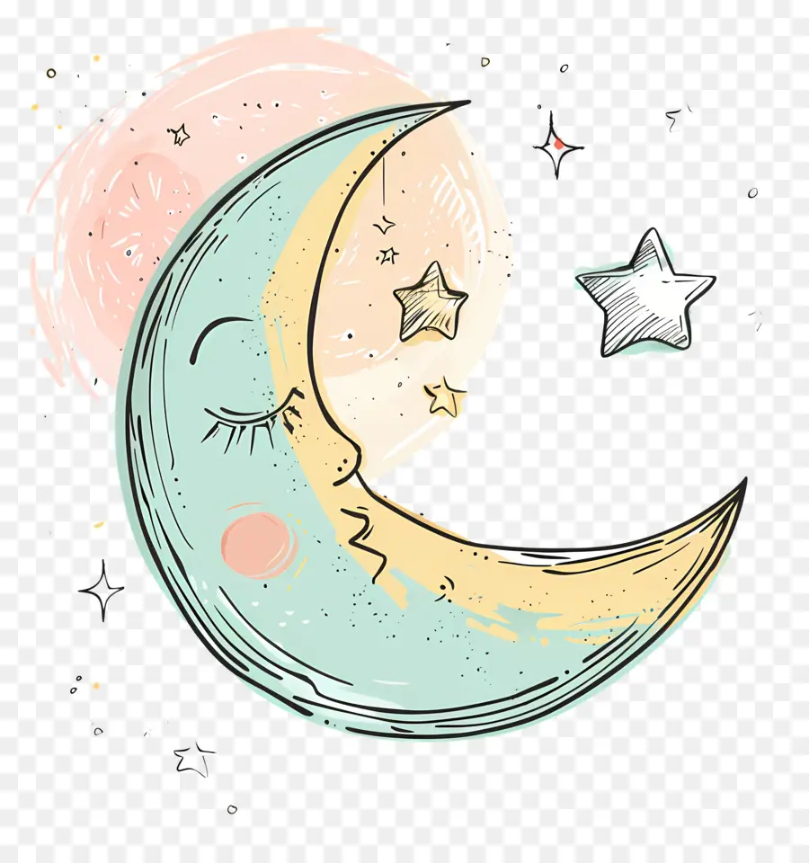 Doodle Moon，Karikatür Ayı PNG