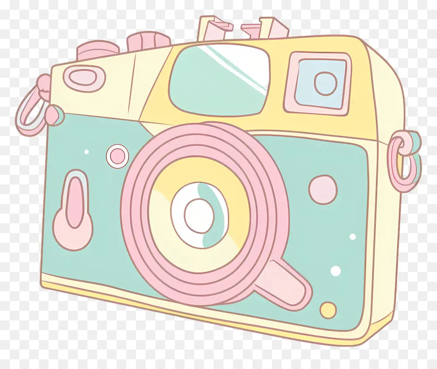 Doodle Kamera，Vintage Fotoğraf Makinesi PNG