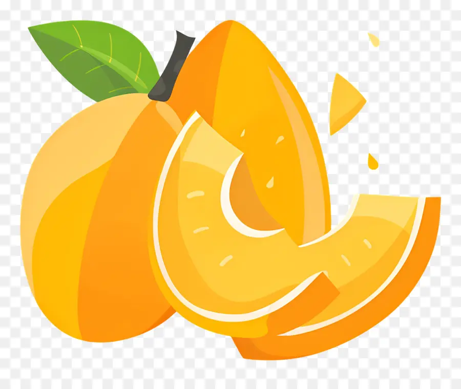 Dilimlenmiş Mango，Portakal Dilim PNG