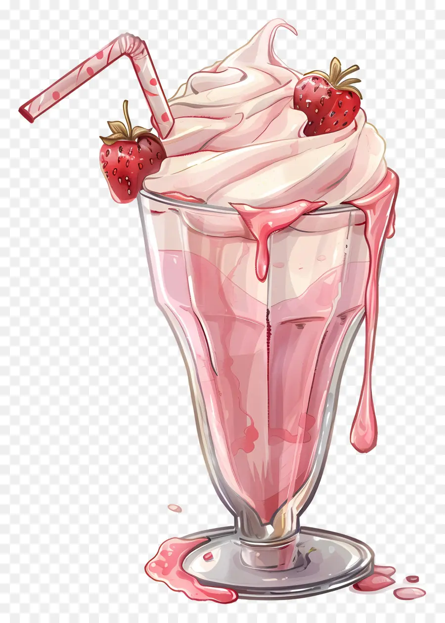 Milkshake Fincan，çilekli Milkshake PNG