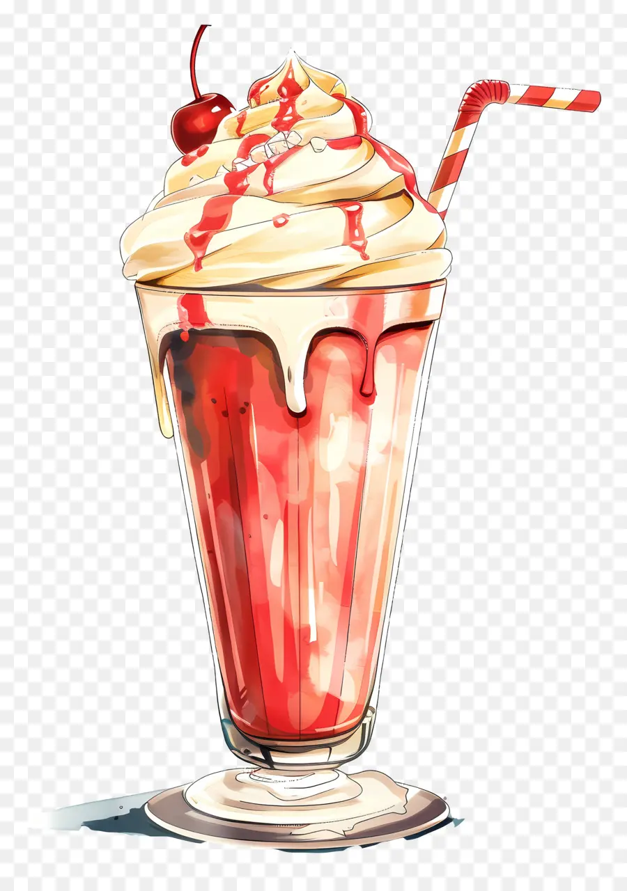 Milkshake Fincan，çilekli Milkshake PNG