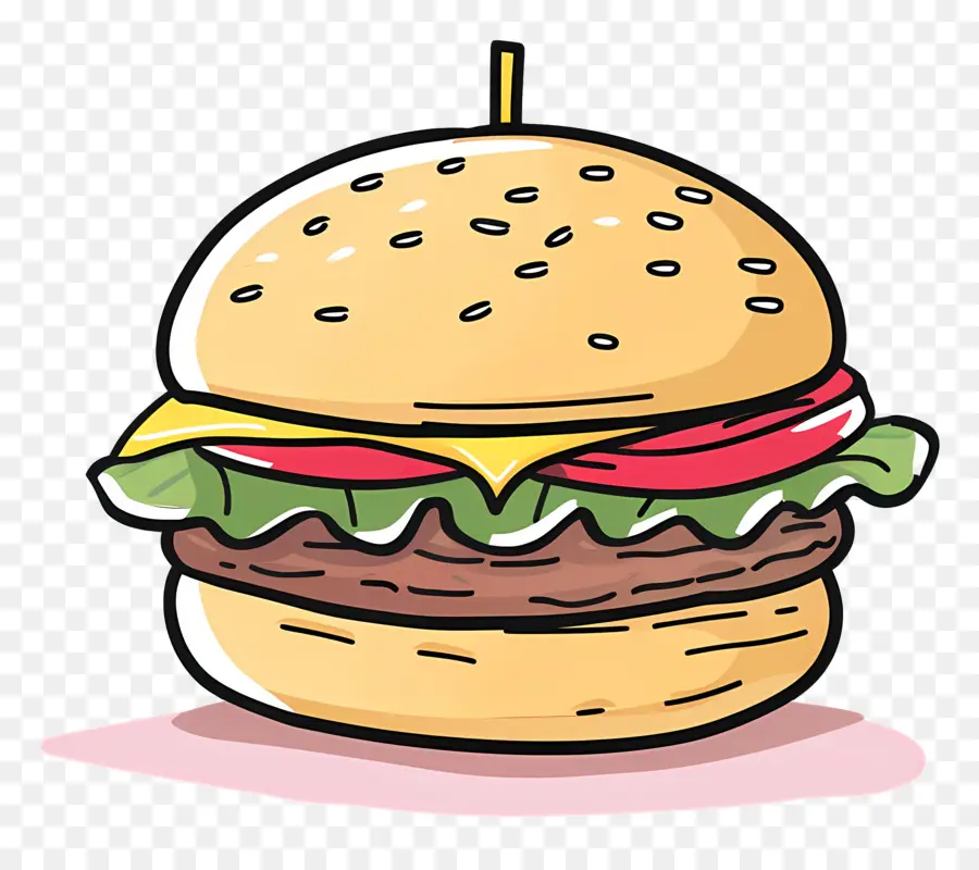 Doodle Burger，Sevimli Burger PNG