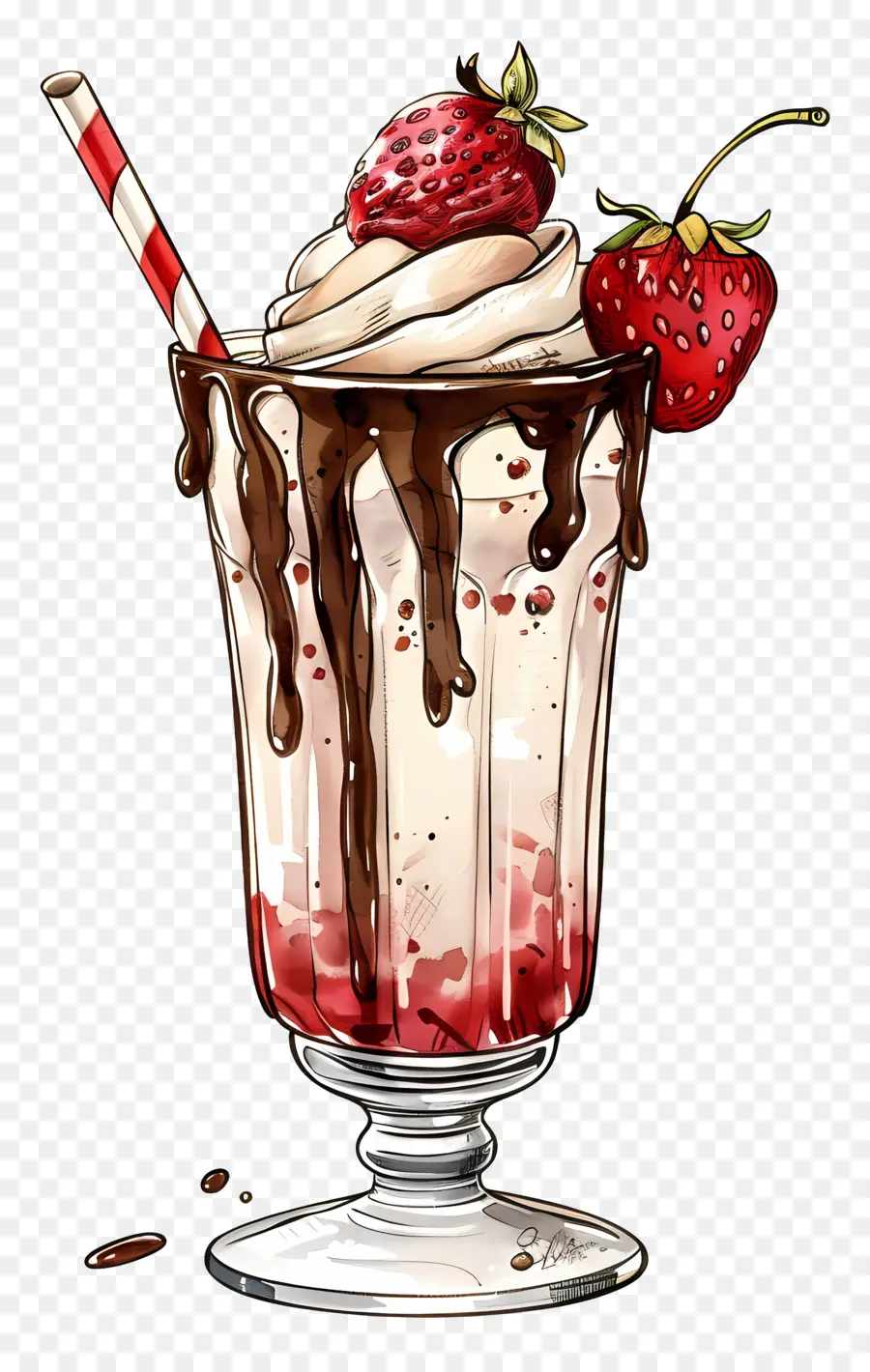 Milkshake Bardağı，Çilekli Milkshake PNG