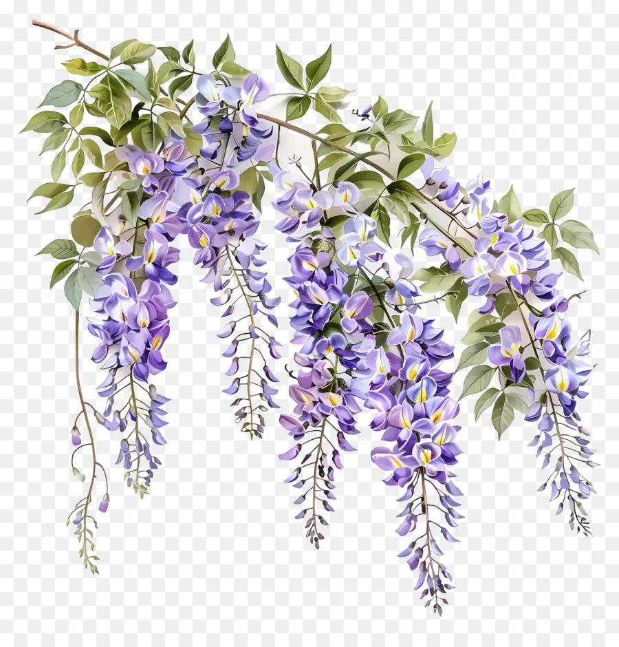 Wisteria çiçek，Suluboya Resim PNG