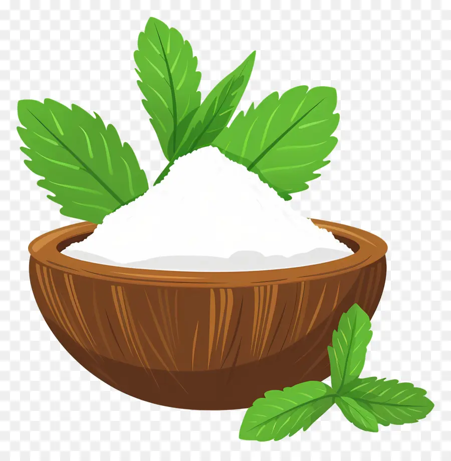 Stevia Yaprağı，Bir Kase şeker PNG