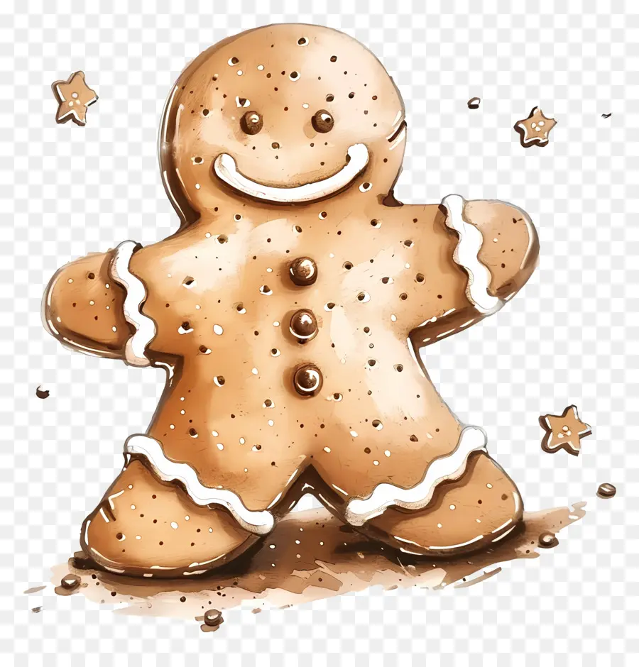 Zencefilli，Gingerbread Adam PNG