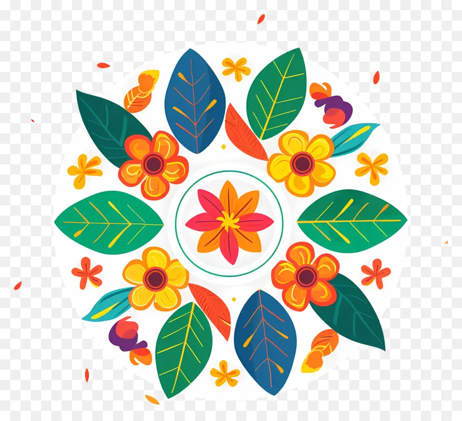 Onam Pookalam，çiçek Desenli PNG