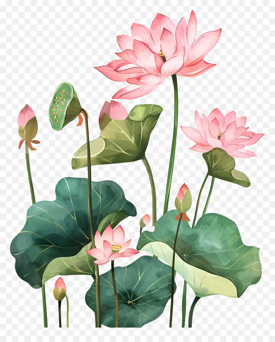 Lotus çiçeği，Pembe Lotus Çiçeği PNG