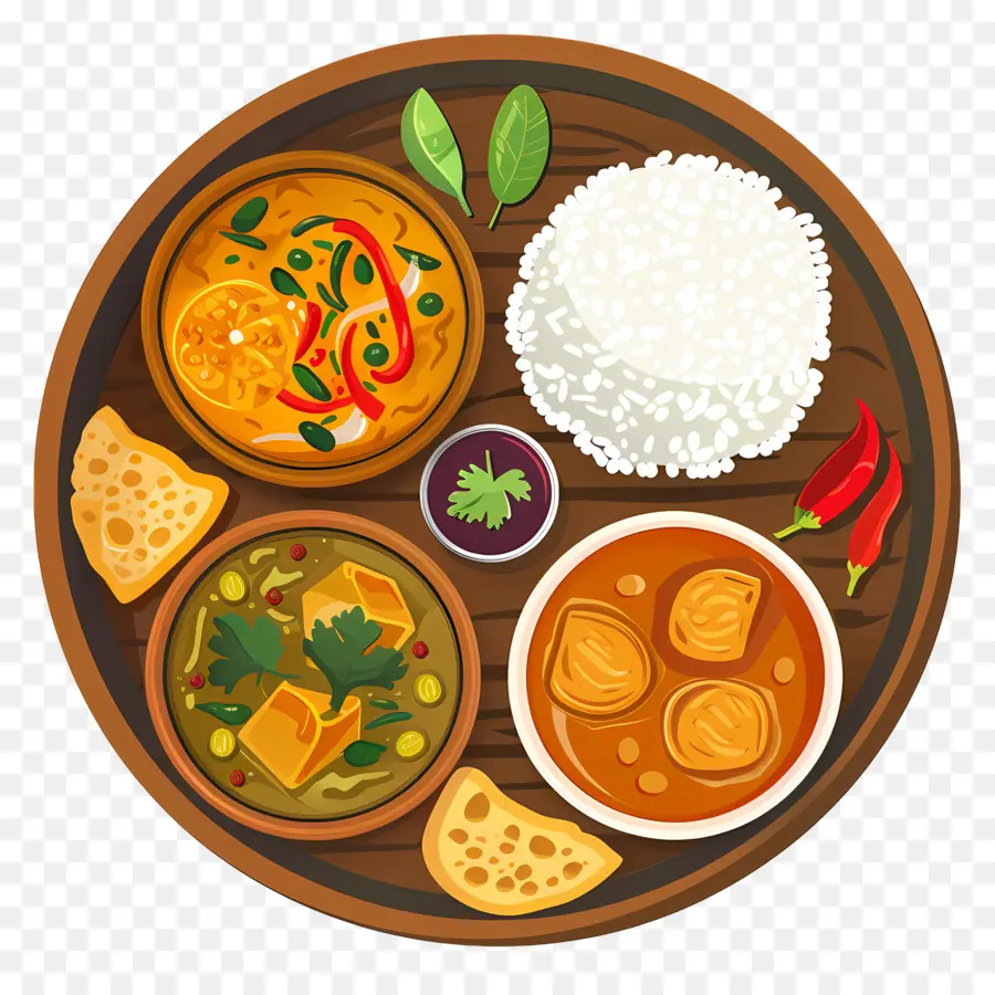 Hint Thali，Hint Yemeği PNG