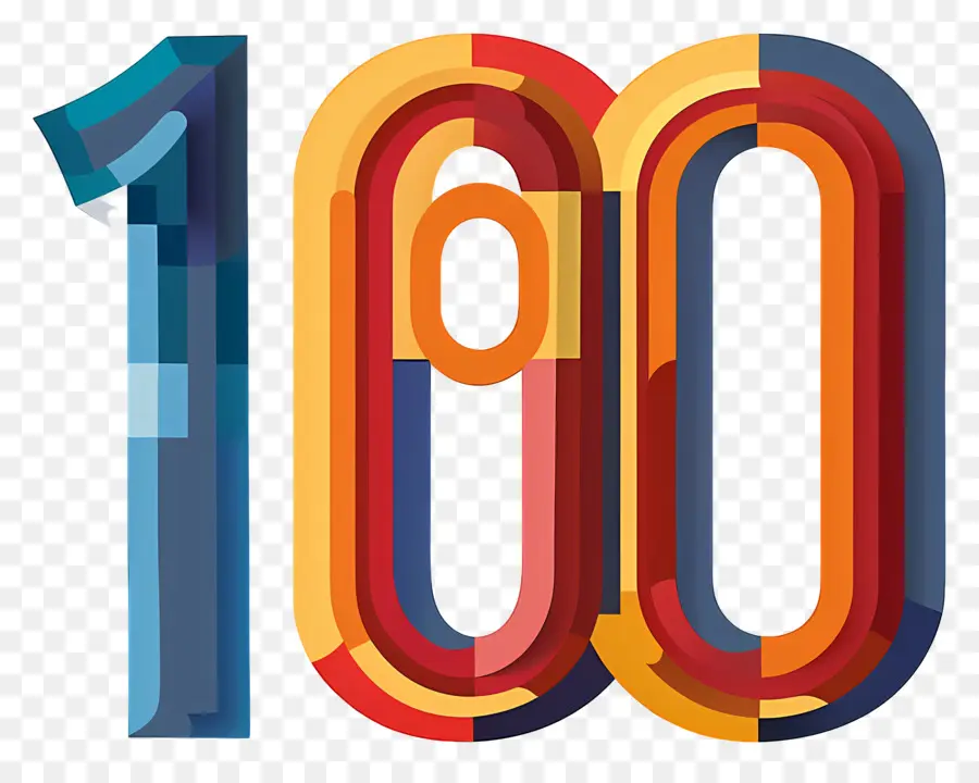 Sayı 100，3d Illüstrasyon PNG