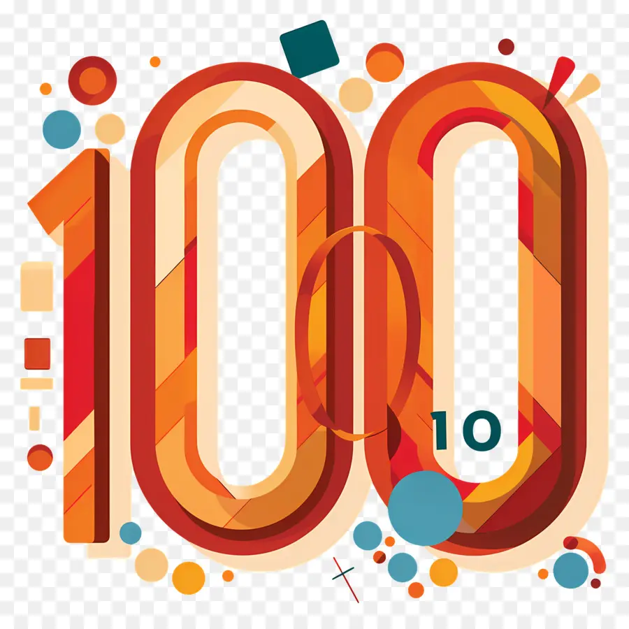 Sayı 100，Geometrik Tasarım PNG