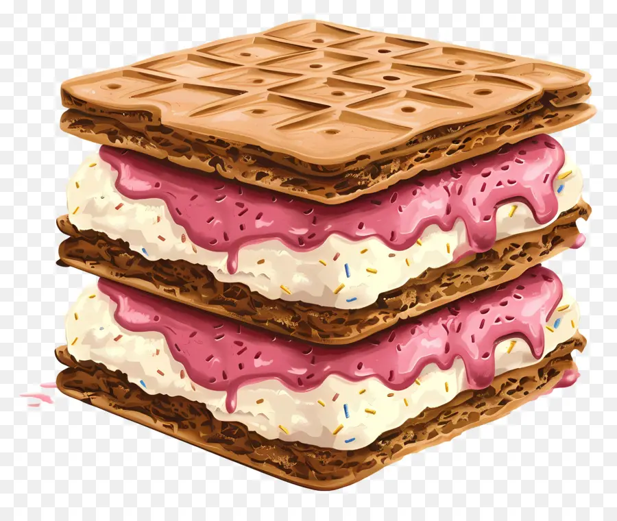 Dondurma Sandviç，Waffle Sandviç PNG