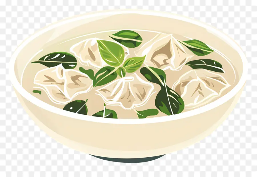 Wonton çorbası，Erişte PNG