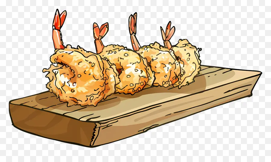 Tempura，Kızarmış Karides PNG