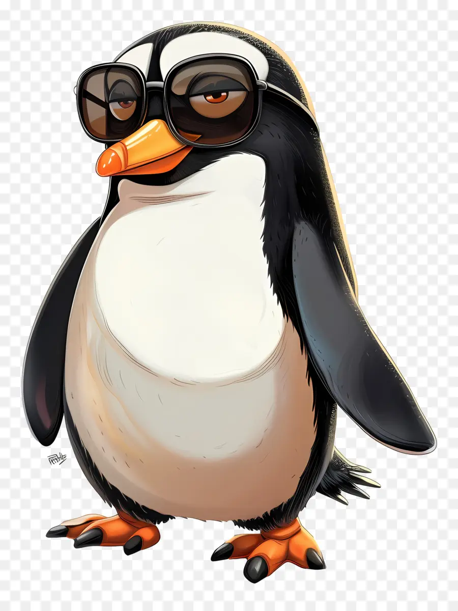 Karikatür Penguen，Gözlüklü Penguen PNG