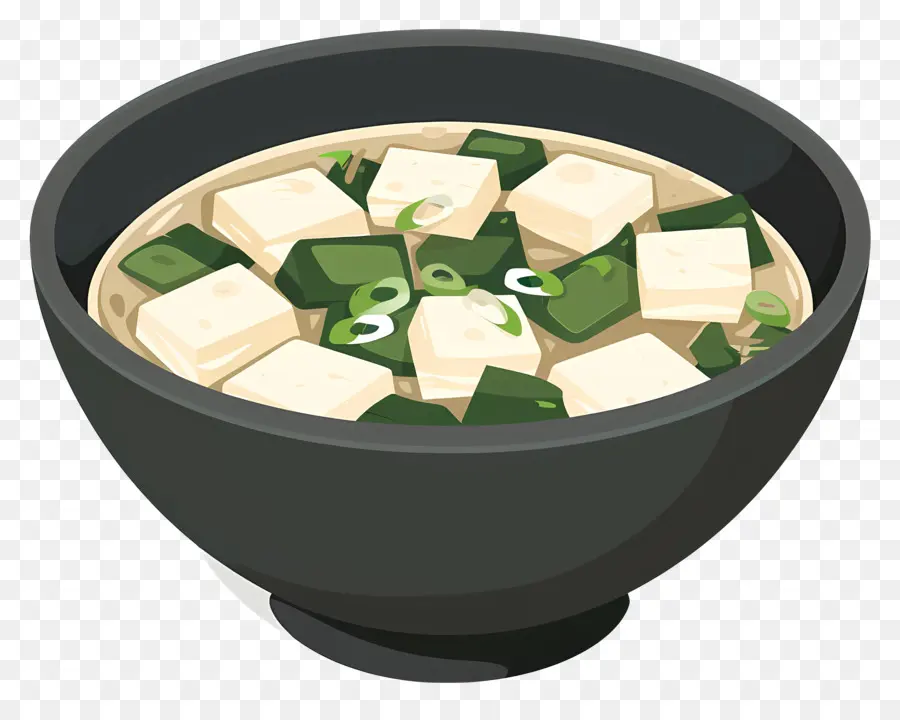 Miso çorbası，Buğulanmış Tofu PNG