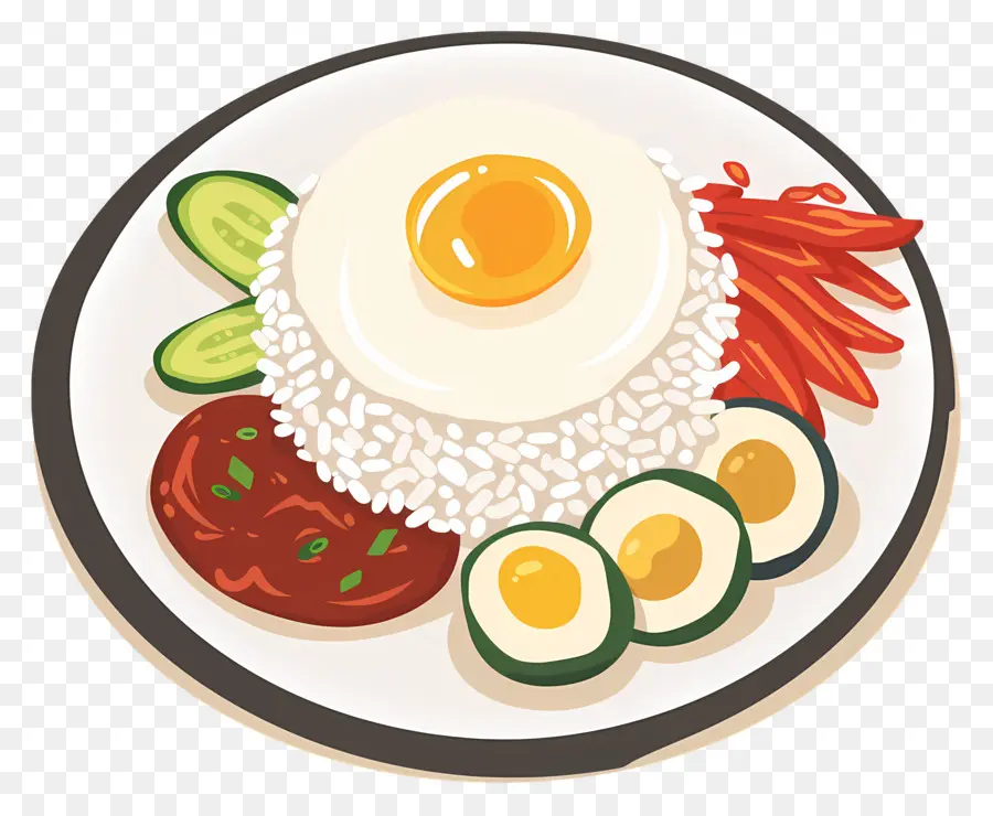 Nasi Lemak，Kızarmış Yumurta PNG