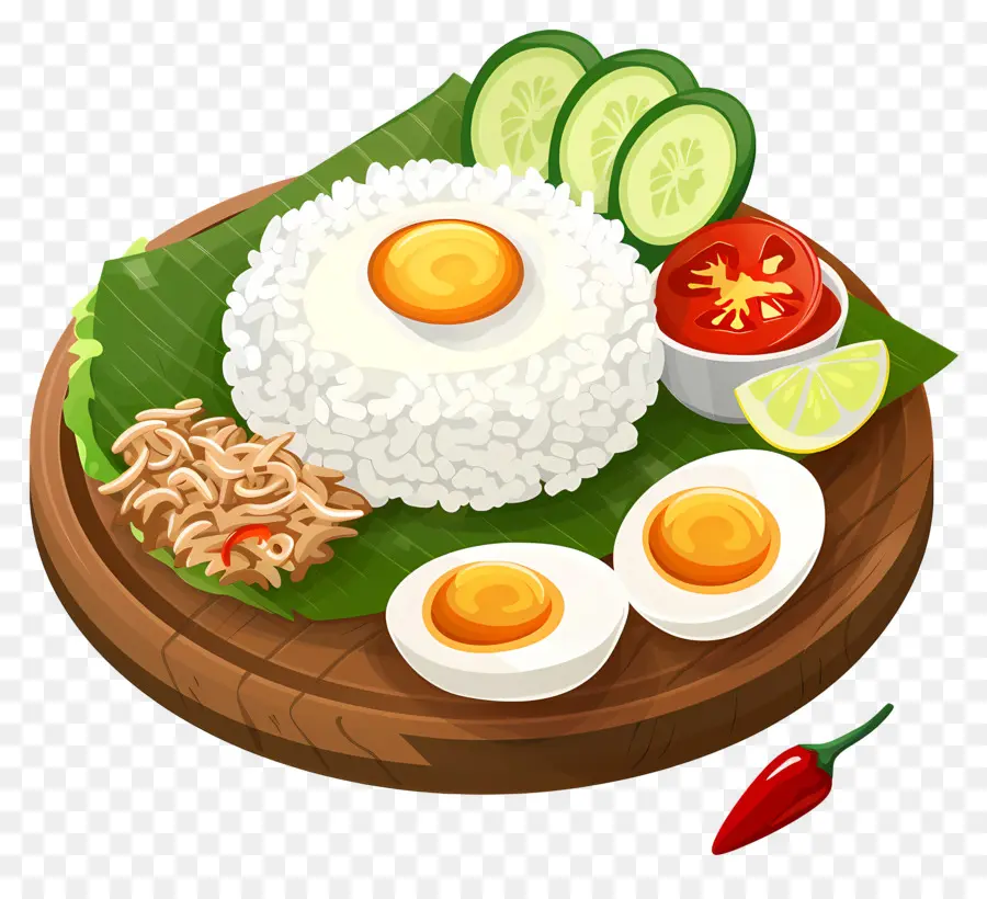 Nasi Lemak，Yemek Tabağı PNG