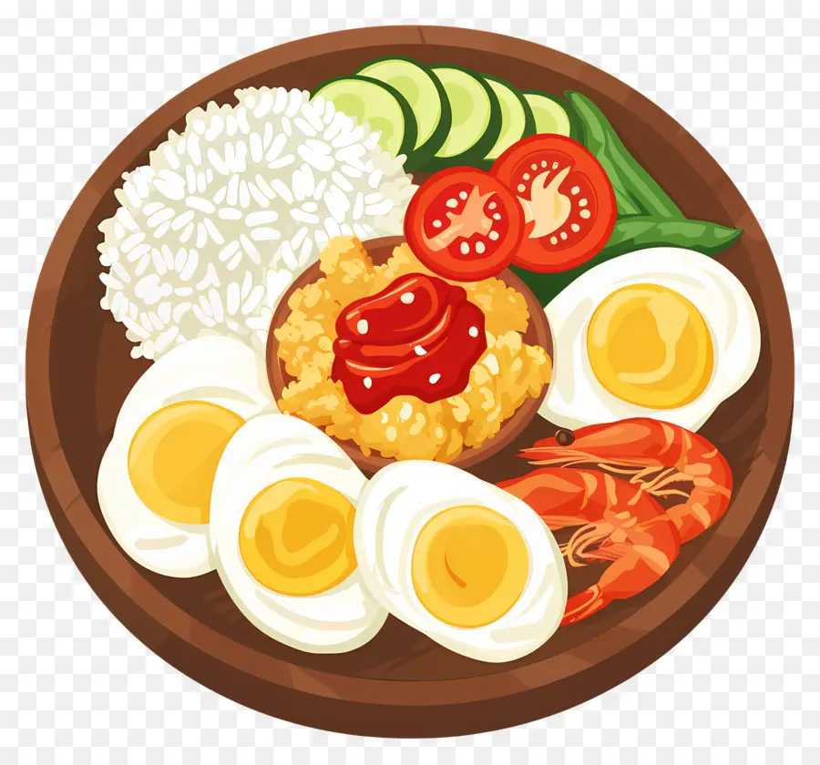 Nasi Lemak，Yemek Tabağı PNG