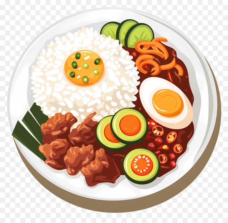 Nasi Lemak，Yumurta Ve Pirinç PNG