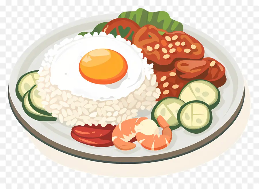 Nasi Lemak，Yumurta Ve Pirinç PNG