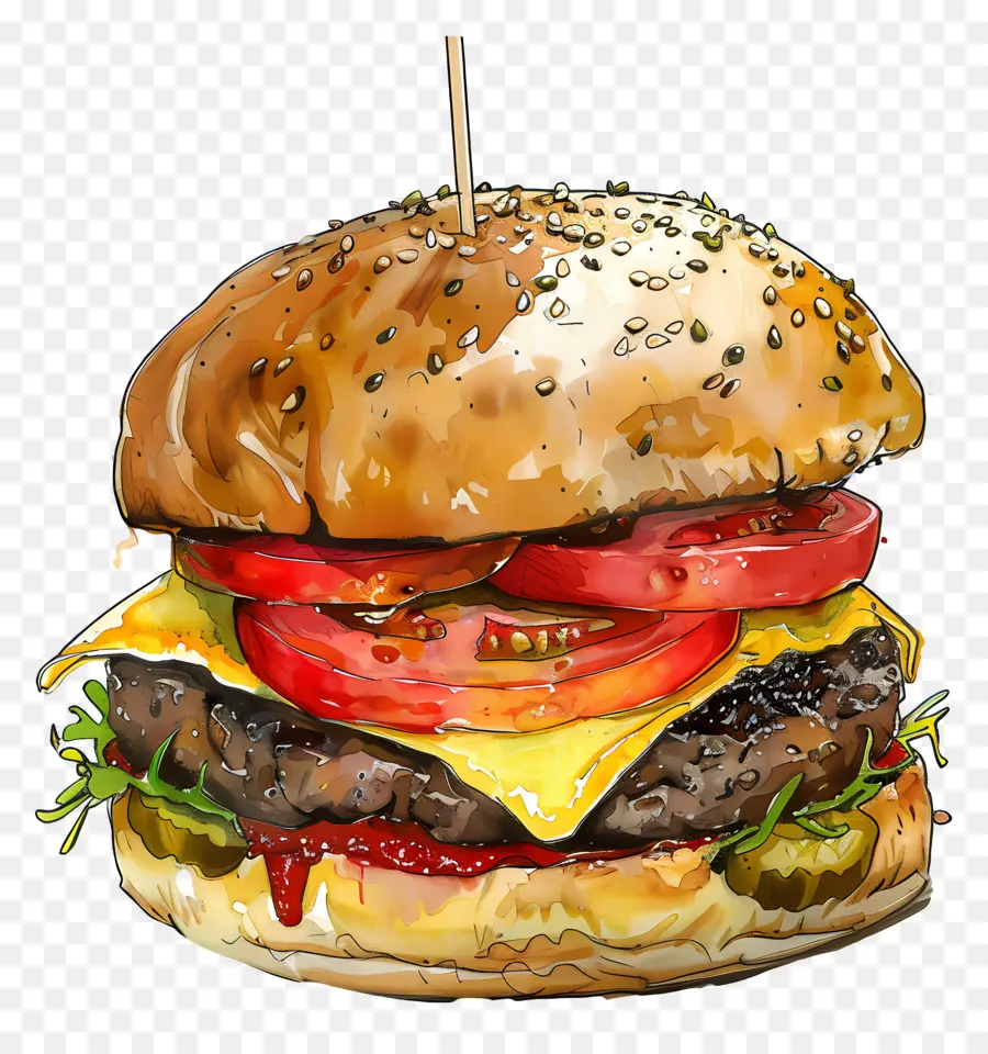 çizburger，Hamburger PNG