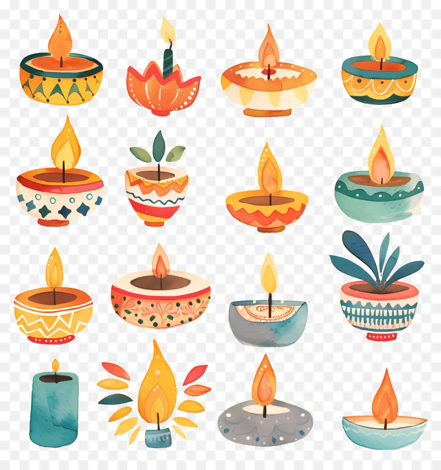 Diwali，Handpainted PNG