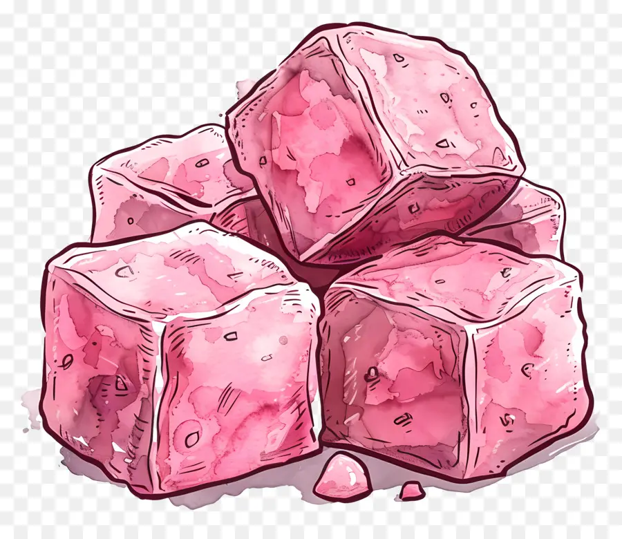 Marshmallow şeker，Pembe Küpler PNG