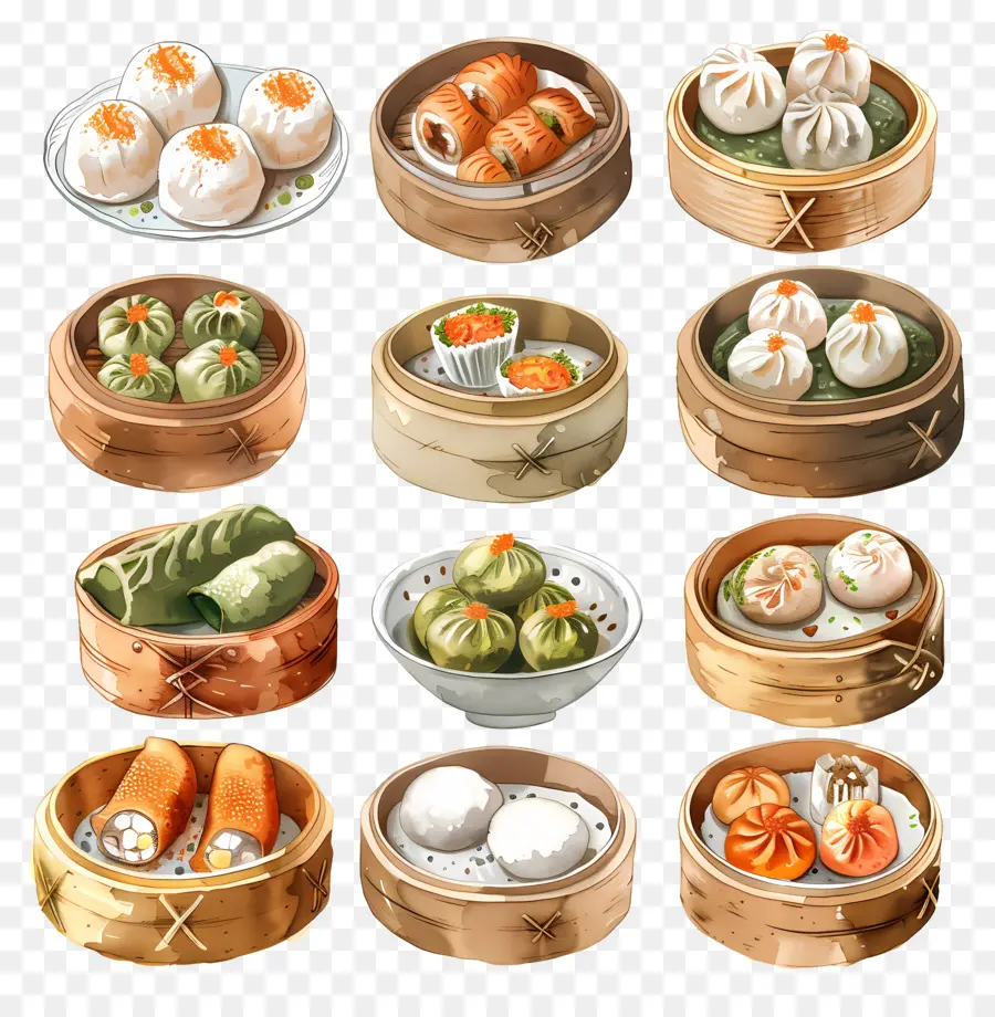 Dim Sum，Buharda Pişmiş PNG