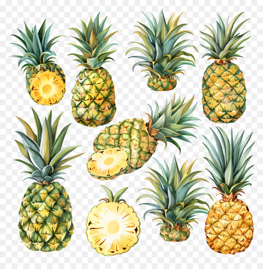 Ananas，Renkli Ananaslar PNG