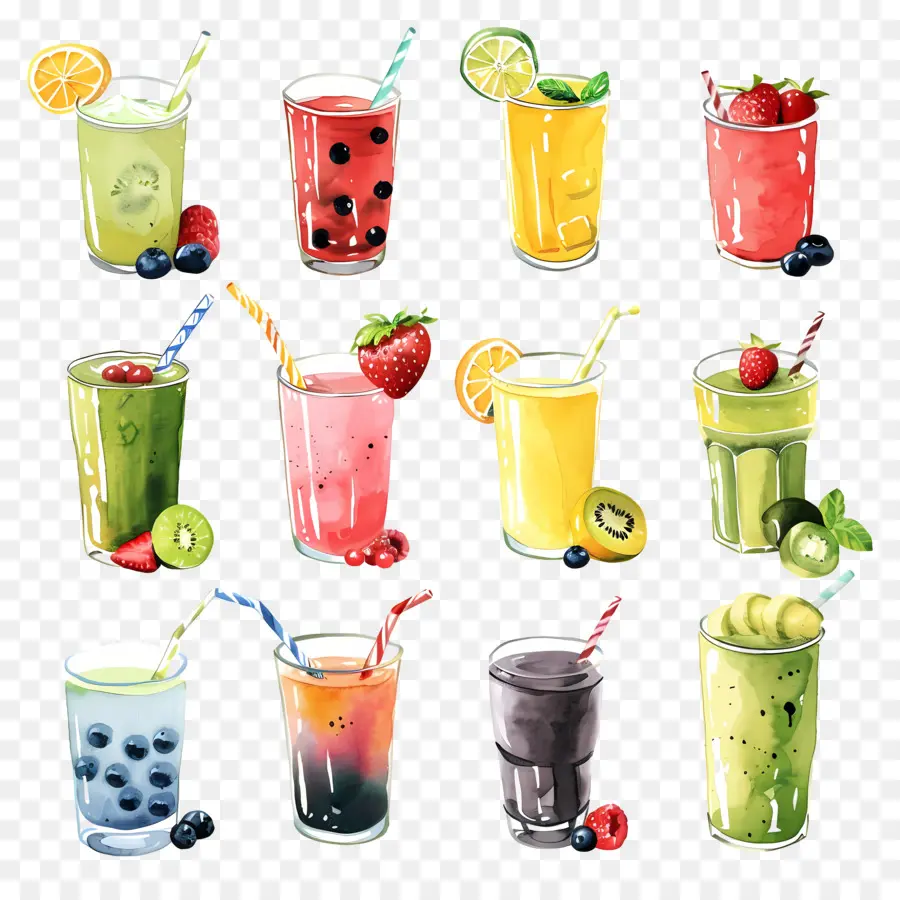 Smoothieler，Meyveli İçecekler PNG