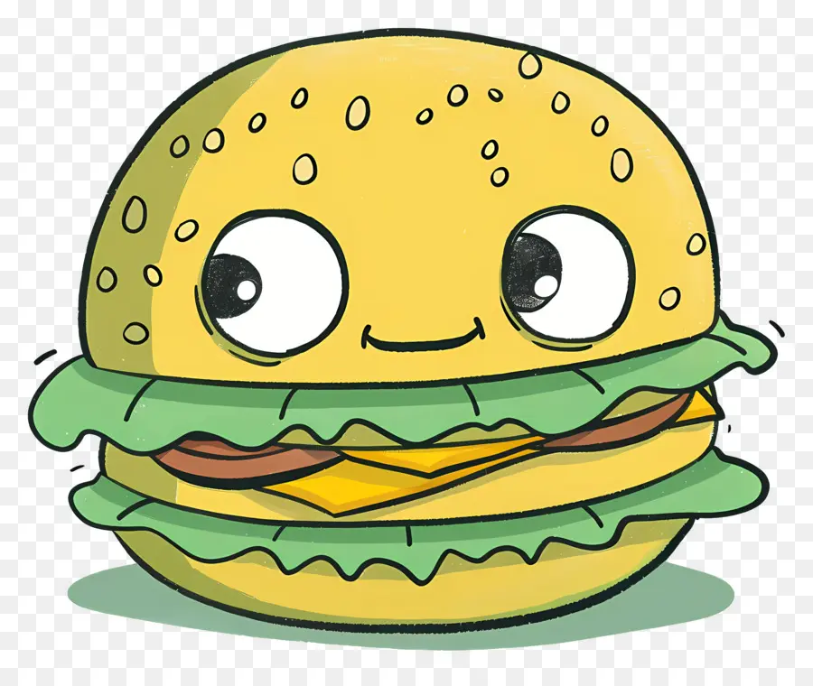 Karikatür Hamburger，Sevimli Burger PNG