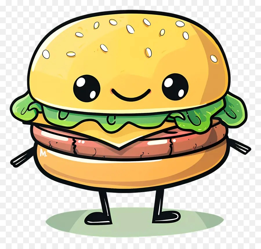 Karikatür Hamburger，Sevimli Burger PNG