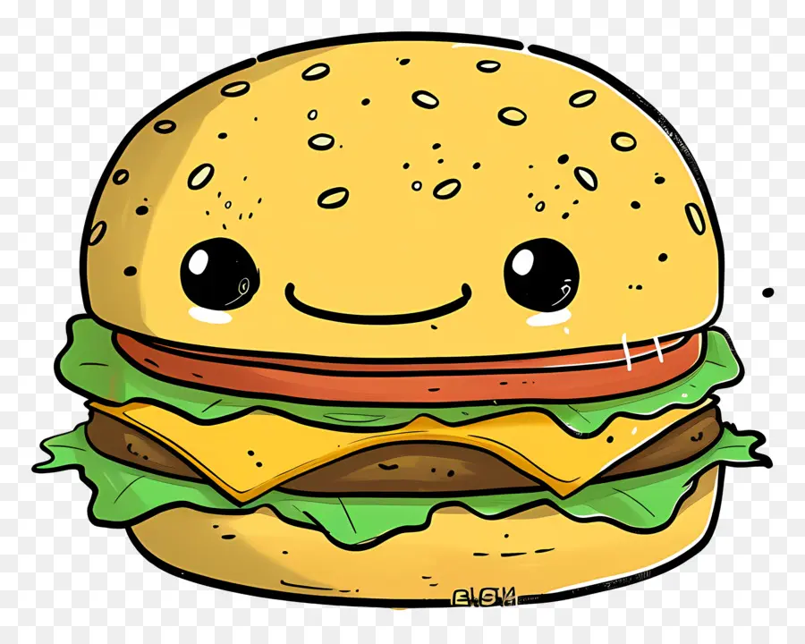 Karikatür Hamburger，Sevimli Burger PNG